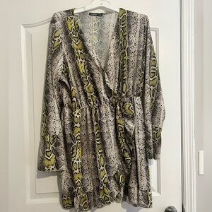 Snake skin ruffle dress